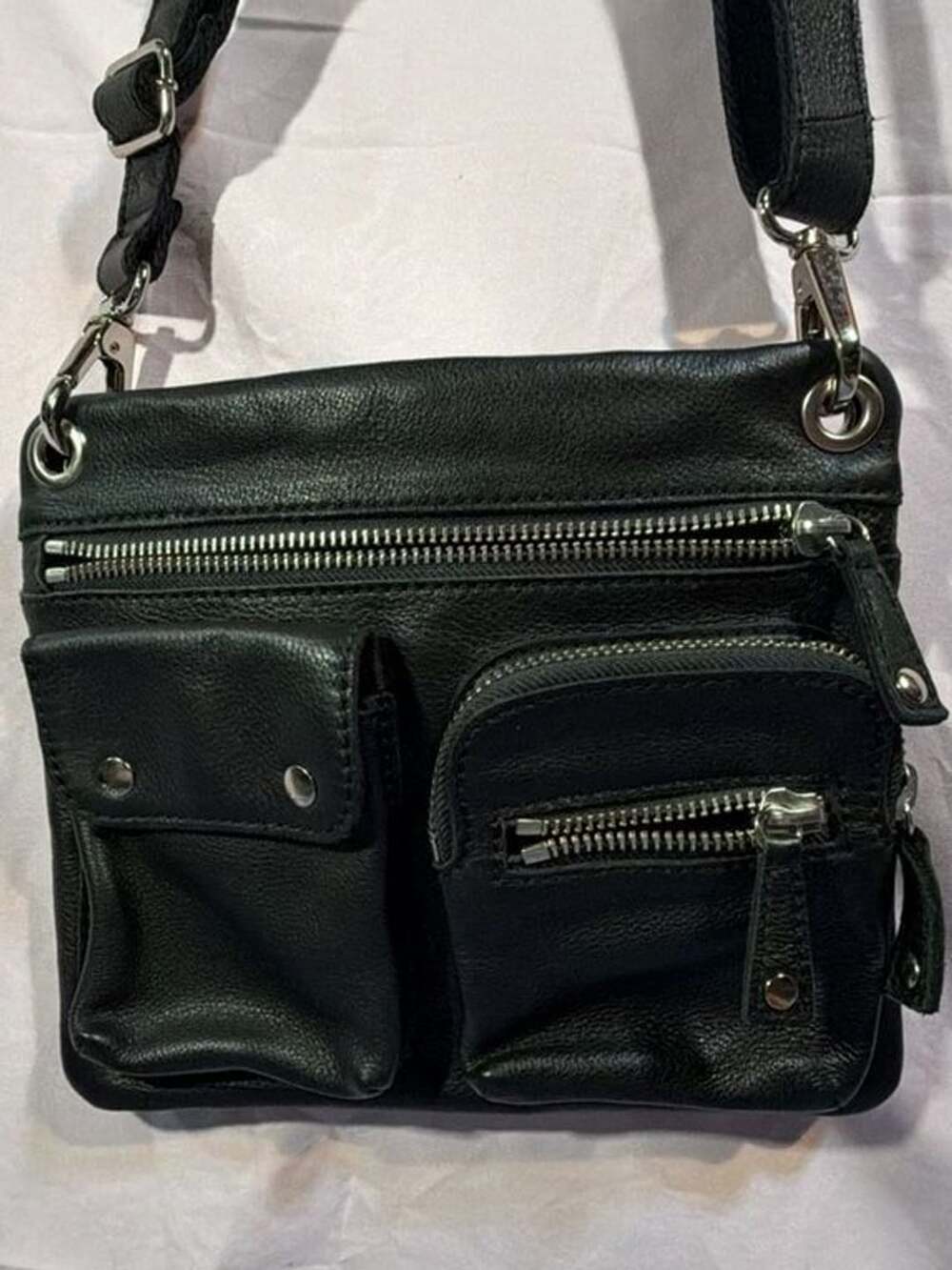 Fossil Black Leather Crossbody Bag